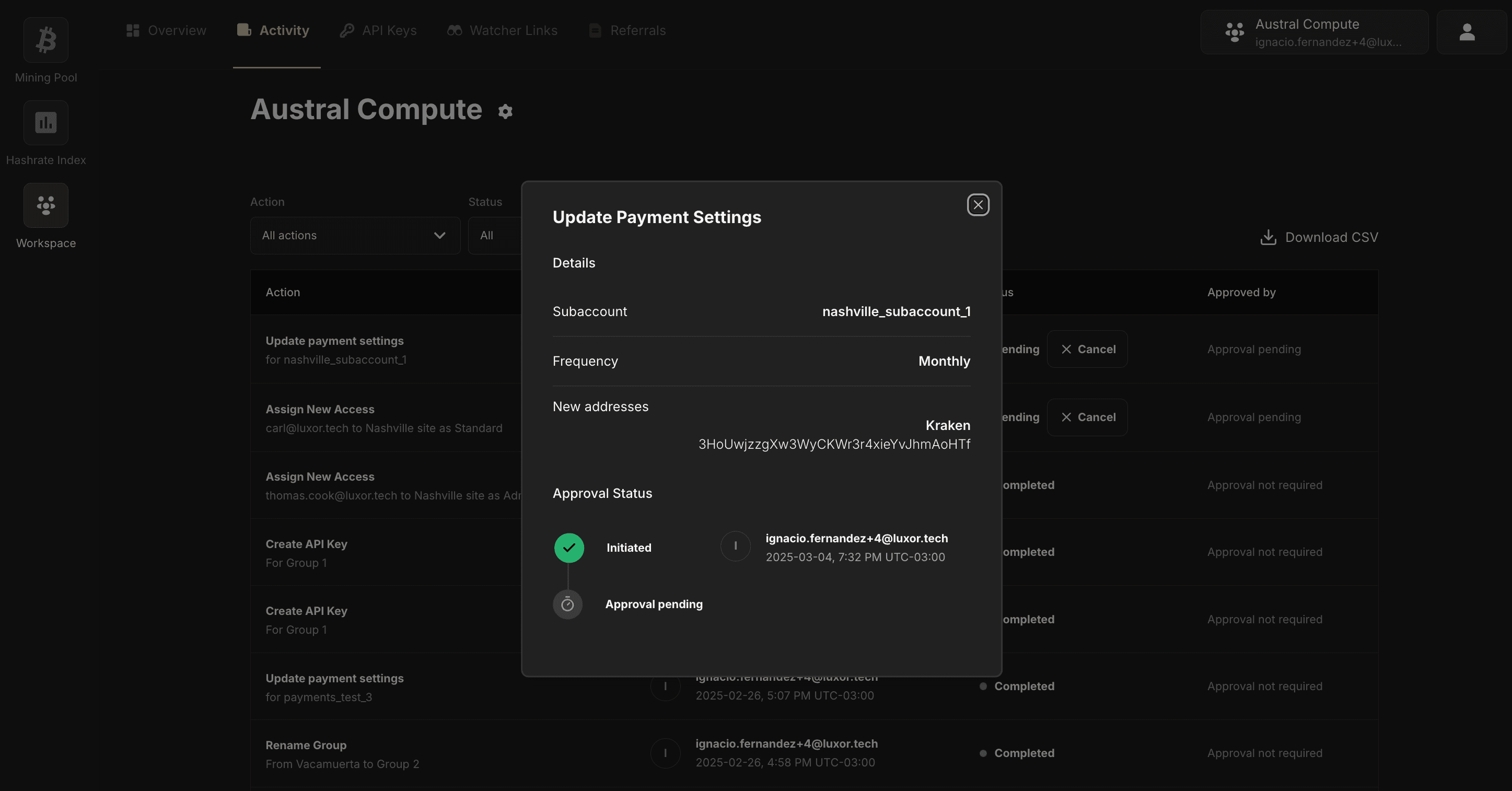Action Details Modal