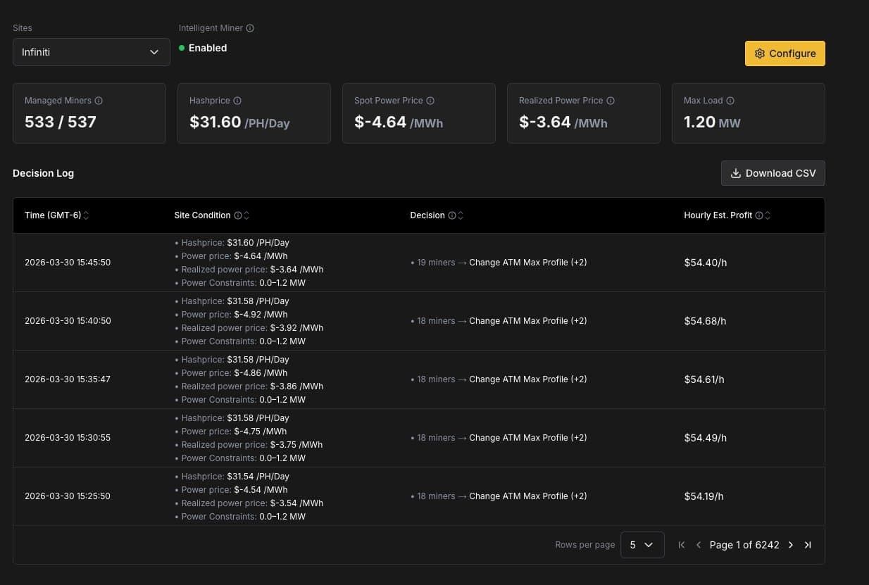 Intelligent Miner Decision Log