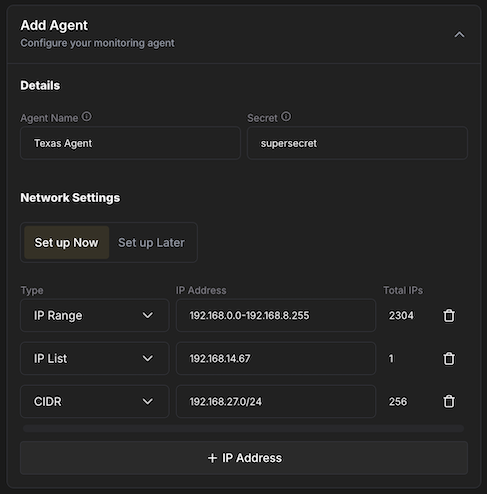 Commander Agent Configure